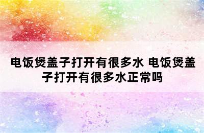 电饭煲盖子打开有很多水 电饭煲盖子打开有很多水正常吗